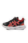 Black Red Velcro Mesh Lightweight Boys Sneakers 2351 P