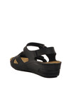 Black Velcro Lightweight Womens Wedge Heel Sandals 02-380 Z