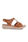 Tan Genuine Leather Womens Sandals 9216 Z