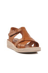 Tan Genuine Leather Womens Sandals 9216 Z