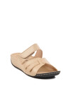 Beige Velcro Anatomical Womens Slippers 16.058 Z
