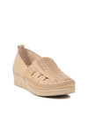 Beige Genuine Leather Anatomic Womens Casual Shoes 42660 Z