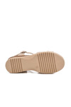 Beige Velcro Heeled Womens Sandals T-002 Z
