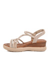 Beige Heeled Womens Sandals T-004 Z
