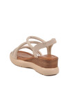Beige Heeled Womens Sandals T-004 Z