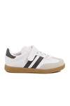 White Black Velcro Boys Sports Shoes 225 F