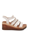 White Velcro Heeled Womens Sandals T-001 Z