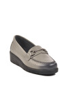 Gray Genuine Leather Womens Casual Shoes BB095 Z