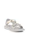 Silver Velcro Orthopedic Girls Sandals 25T105 F