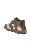 Khaki Beige Velcro Lightweight Unisex Childrens Sandals 17370 B