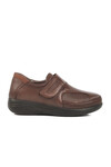 Brown Genuine Leather Velcro Anatomical Womens Casual Shoes 42633 Z