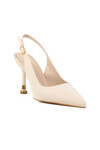 Krem İnce Topuklu Kadın Abiye Ayakkabı PC-54539 Z