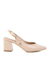 Krem Topuklu Kadın Abiye Ayakkabı PC-54706 Z