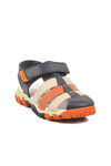 Navy Blue Orange Velcro Boys Sports Sandals 173101 P