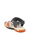 Navy Blue Orange Velcro Boys Sports Sandals 173101 P