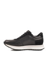 Black Genuine Leather Mens Sneakers 4Y2187-E2667 M