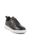 Black and White Genuine Leather Mens Sneaker Premium 412 M