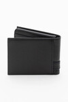 Black Genuine Leather Mens Wallet 1716