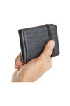 Black Genuine Leather Mens Card Holder 755