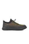 Black Khaki Genuine Leather Mens Casual Shoes 4K9824 M