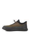 Black Khaki Genuine Leather Mens Casual Shoes 4K9824 M