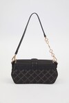 Black Round Buckle Detail Shoulder Bag 930389