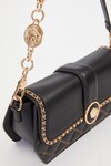 Black Round Buckle Detail Shoulder Bag 930389