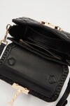 Black Metal Ring Detail Shoulder Bag 930427