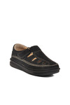 Black Suede Genuine Leather Mens Velcro Casual Shoes 2623 M