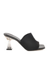 Black Womens High-Heeled Slippers T-401 Z