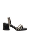 Black Stoned Girls Sandals 016 P
