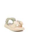 Yeşil Hafif Esnek Taşlı Kız Çocuk Sandalet 25Y600-5  F