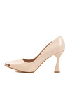 Bej İnce Topuklu Kadın Abiye Ayakkabı PC-54747 Z