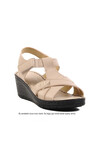 Beige Heeled Womens Sandals 673572 Z
