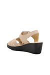 Beige Heeled Womens Sandals 673572 Z