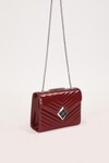 Burgundy Patent Leather Womens Shoulder Bag 930076