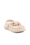 Ecru Eva Lightweight Girls Sabo Slippers 303 P