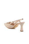 Cream Heeled Womens Evening Shoes PC-54663 Z