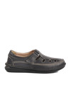 Black Genuine Leather Mens Velcro Casual Shoes 2623 M