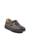 Black Genuine Leather Mens Velcro Casual Shoes 2623 M