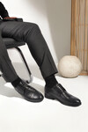 Black Genuine Leather Mens Classic Shoes 1571116 M