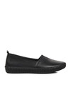 Black Genuine Leather Anatomic Womens Casual Shoes 7233-1 Z