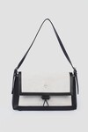 Black Linen Womens Shoulder Bag IM579