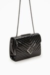 Black Patent Leather Womens Shoulder Bag 930076