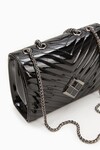 Black Patent Leather Womens Shoulder Bag 930076