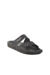 Black Velcro Large Size Mens Slippers PC-7039 M
