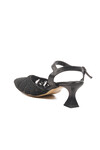 Black Knitted Heeled Womens Evening Shoes PC-54660 Z
