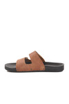 Tan Velcro Large Size Mens Slippers PC-7039 M