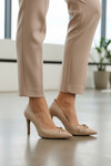 Bej Cilt Kadın İnce Uzun Topuklu Ayakkabı 575033 Z