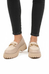 Beige Skin Thick-Soled Womens Casual Shoes 572461 Z